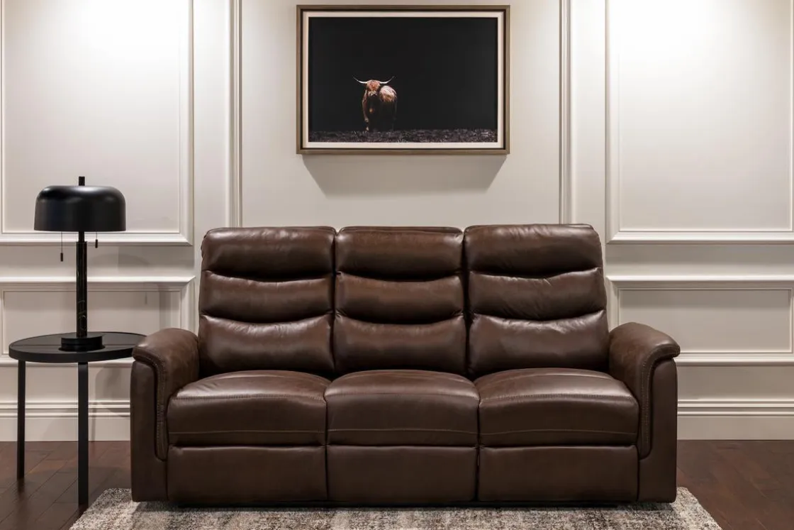 Mor Furniture Forte Reclining Sofa In Dark Brown
