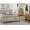 Mor Furniture Furano Channel Upholstered Panel Bed, Dresser, Mirror & Nightstand In Ginger, Full