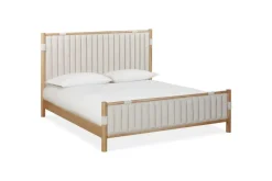 Mor Furniture Furano Channel Upholstered Panel Bed, Dresser, Mirror & Nightstand In Ginger, Full