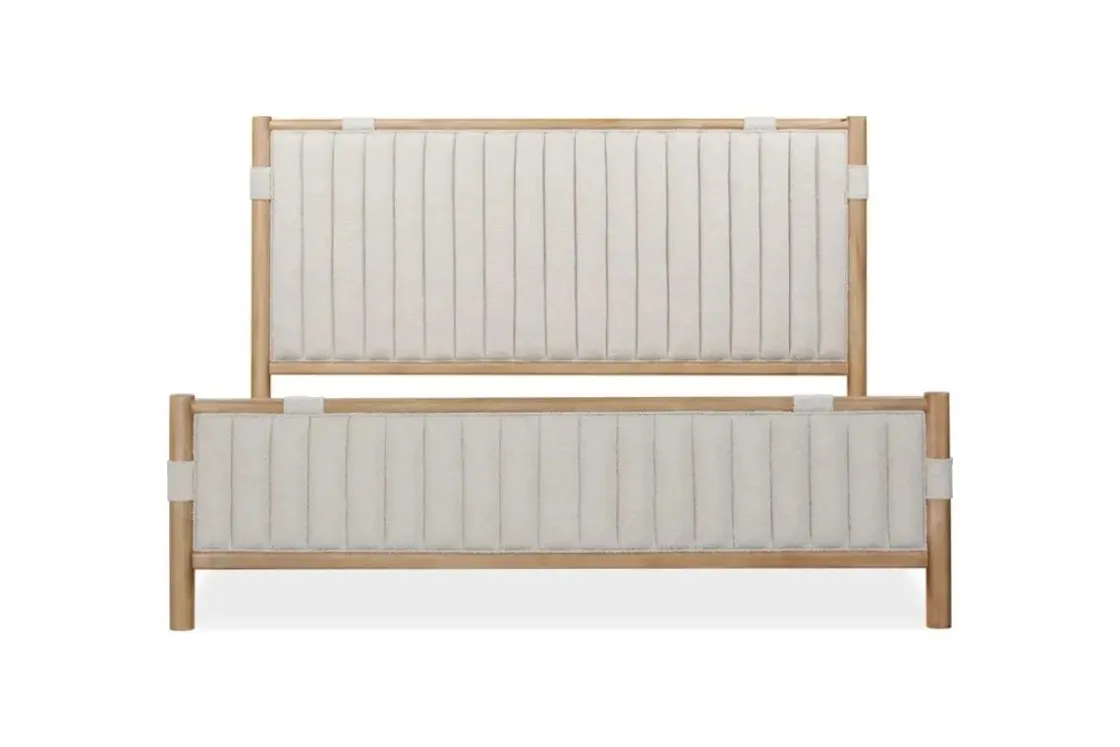 Mor Furniture Furano Channel Upholstered Panel Bed In Ginger, Full