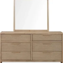 Mor Furniture Furano Upholstered Bed, Dresser, Mirror & 1 Drawer Nightstand In Ginger, Full
