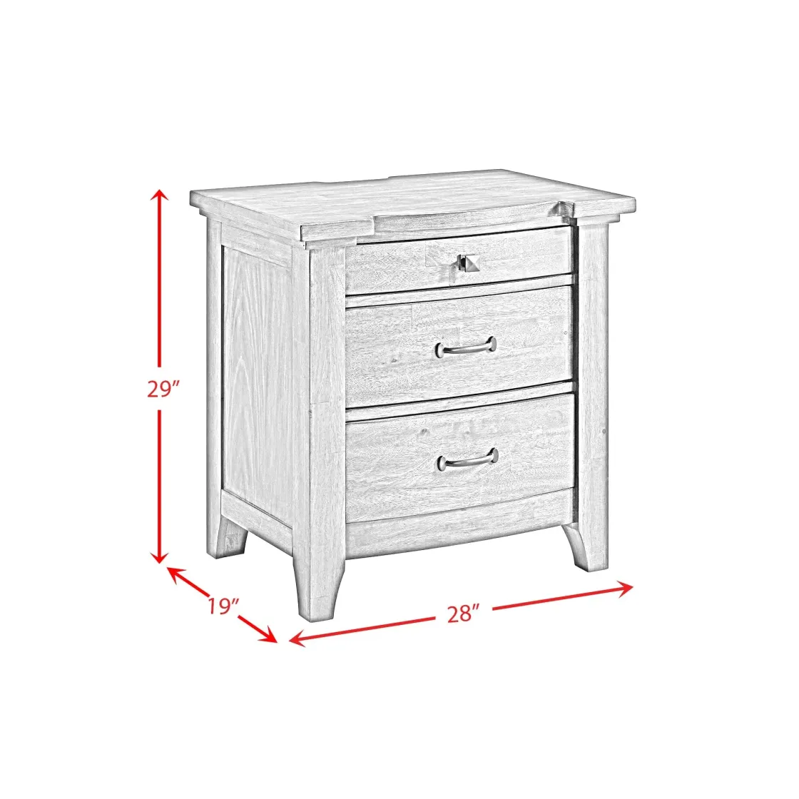 Mor Furniture Gage 3 Drawer Nightstand In Chestnut