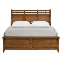 Mor Furniture Gage Sleigh Bed W/ Storage In Chestnut, Queen