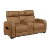 Mor Furniture Gallington 2 Power Console Loveseat In Brown