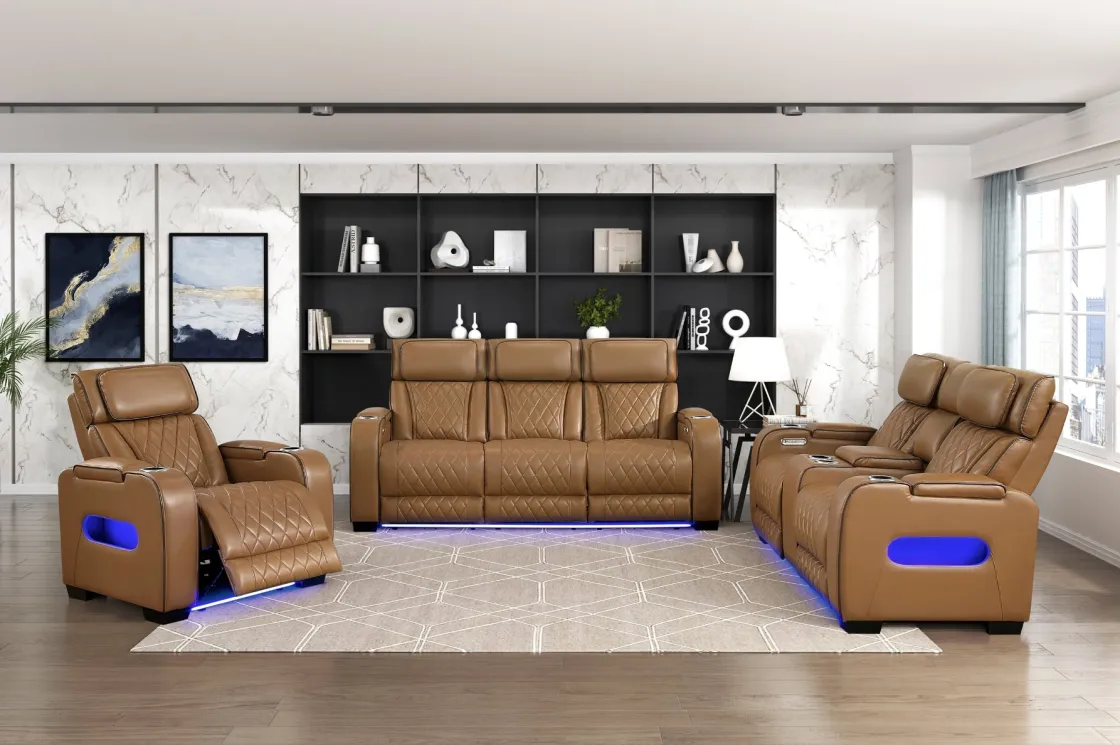 Mor Furniture Gallington 2 Power Recliner In Brown