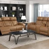 Mor Furniture Gallington 2 Power Sofa & Console Loveseat In Brown