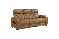 Mor Furniture Gallington 2 Power Sofa & Console Loveseat In Brown