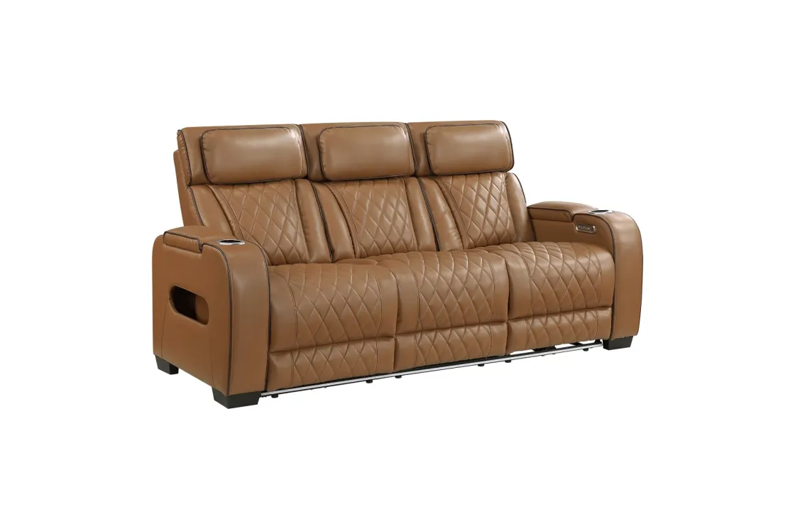 Mor Furniture Gallington 2 Power Sofa & Console Loveseat In Brown