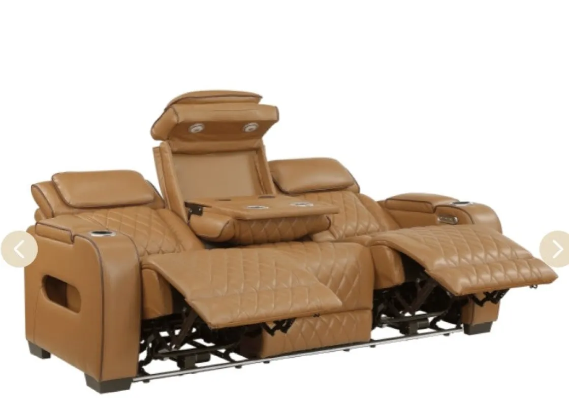 Mor Furniture Gallington 2 Power Sofa & Console Loveseat In Brown