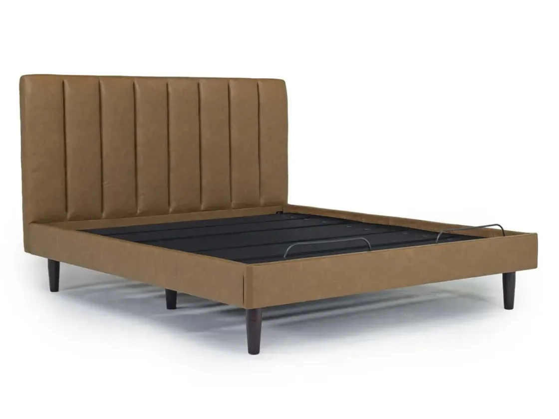 Mor Furniture Gavin Upholstered Adjustable Foundation Bed In Charcoal, Full