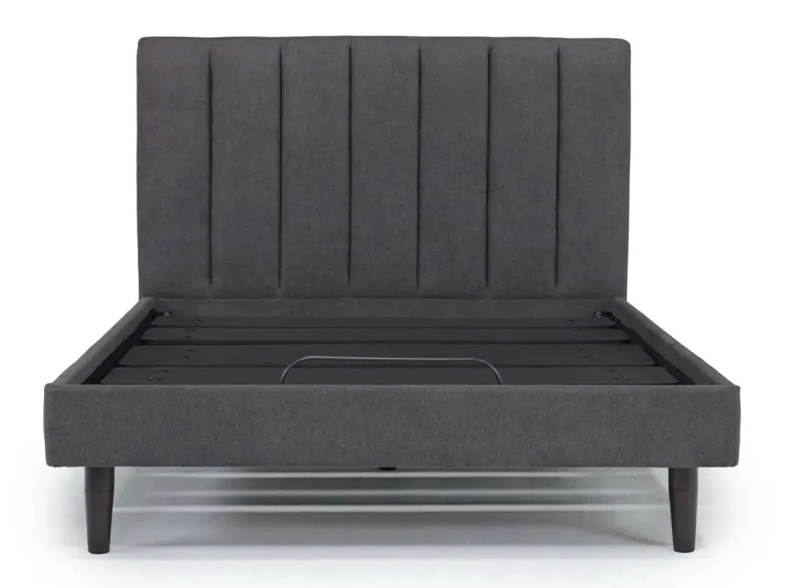 Mor Furniture Gavin Upholstered Adjustable Foundation Bed In Charcoal, Full