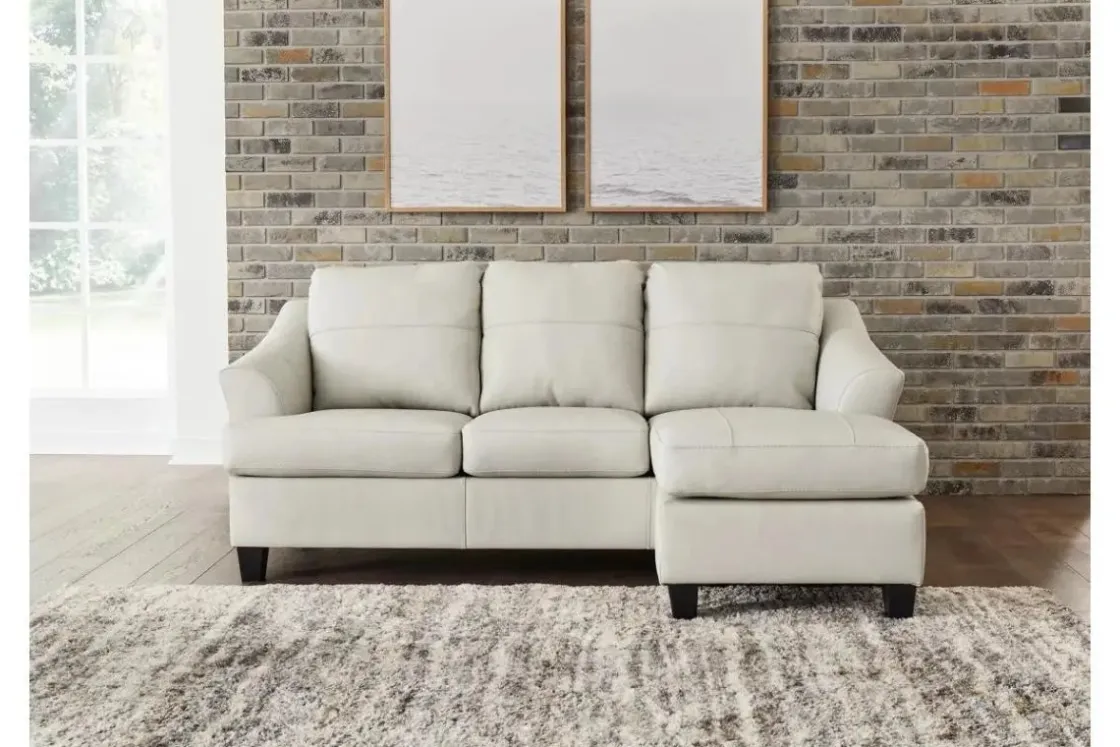 Mor Furniture Genoa Sofa Chaise In Coconut Leather