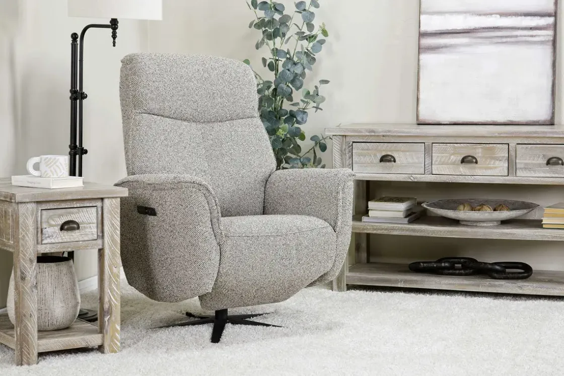 Mor Furniture Gentry Power Swivel Recliner In Gellar Birch