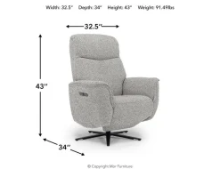 Mor Furniture Gentry Power Swivel Recliner In Gellar Birch