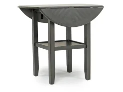 Mor Furniture Gia Counter Height Extendable Round Dining Table & 2 Stools In Gray