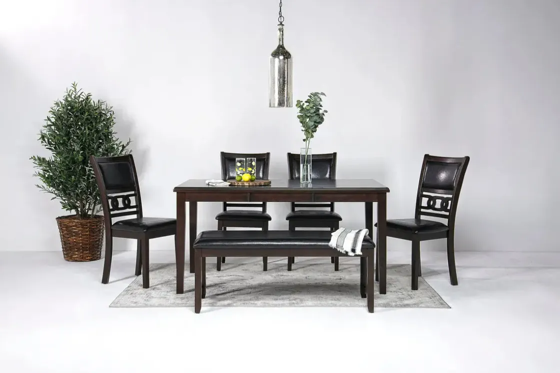 Mor Furniture Gia Dining Table, 4 Chairs & Bench In Light Brown