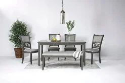 Mor Furniture Gia Dining Table, 4 Chairs & Bench In Light Brown