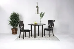 Mor Furniture Gia Extendable Round Dining Table & 2 Chairs In Dark Brown