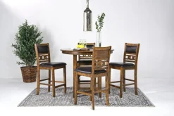 Mor Furniture Gia Round Counter Height Dining Table & 4 Stools In Gray
