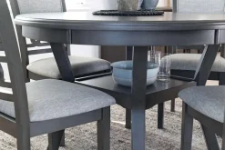 Mor Furniture Gia Round Dining Table & 4 Chairs In Dark Brown