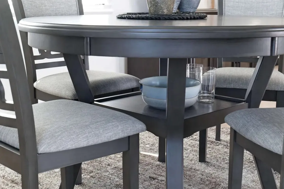 Mor Furniture Gia Round Dining Table & 4 Chairs In Dark Brown