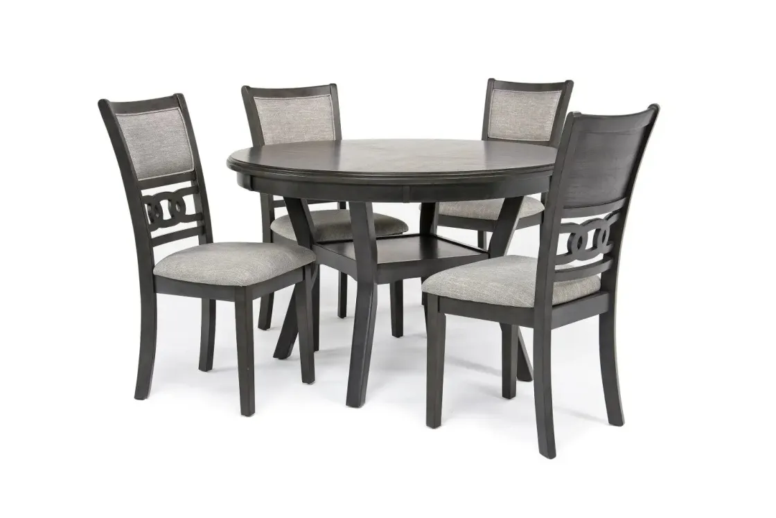 Mor Furniture Gia Round Dining Table & 4 Chairs In Dark Brown