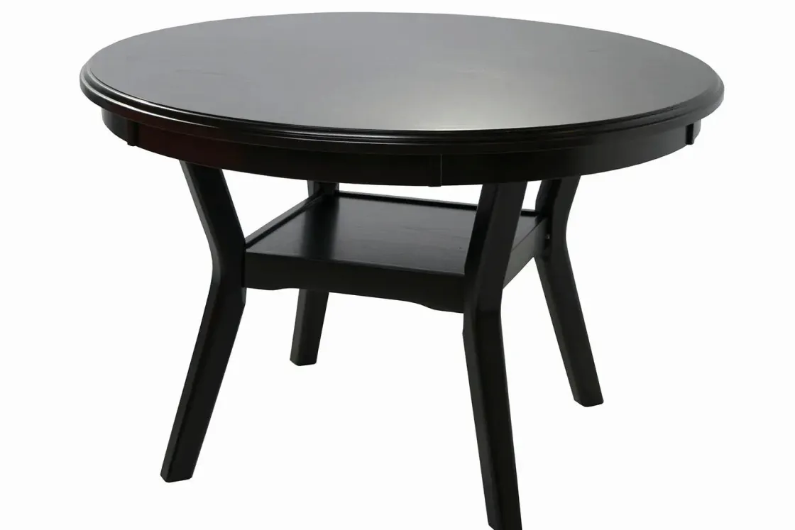 Mor Furniture Gia Round Dining Table & 4 Chairs In Dark Brown