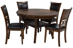 Mor Furniture Gia Round Dining Table & 4 Chairs In Dark Brown