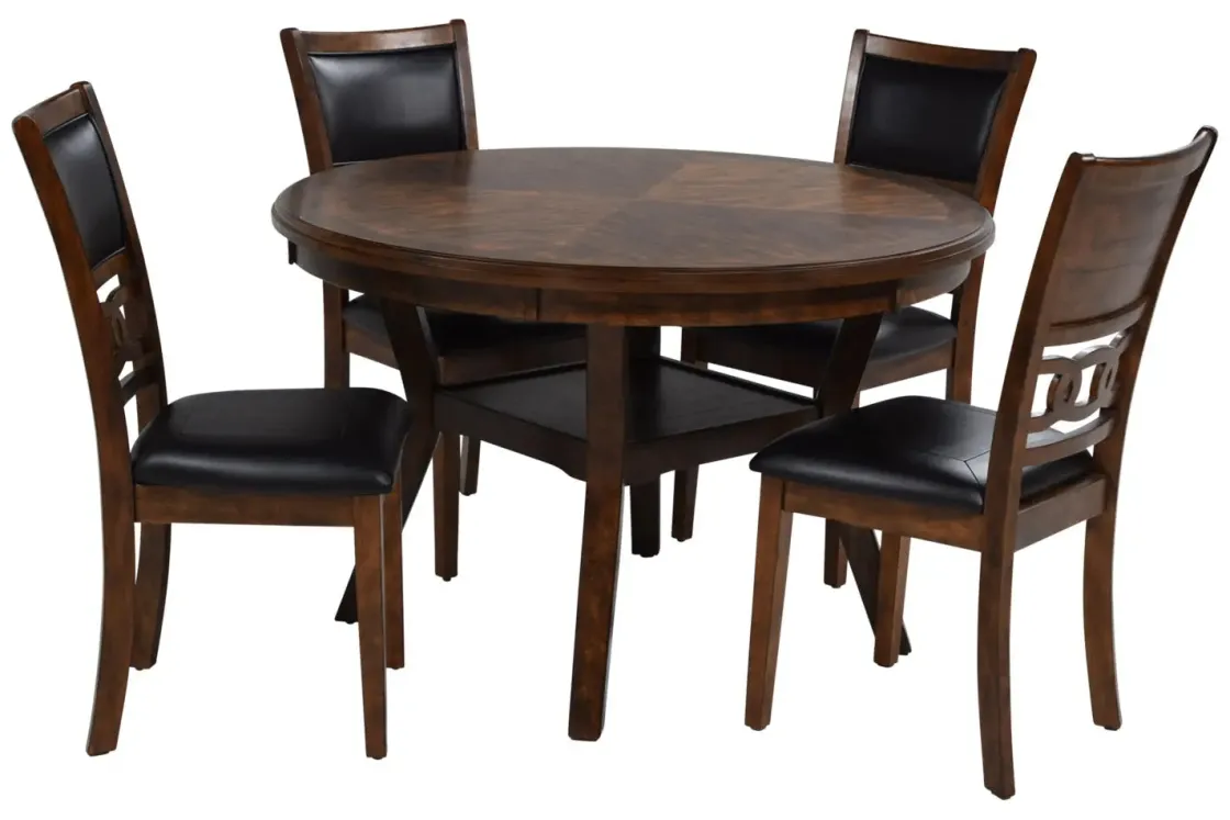 Mor Furniture Gia Round Dining Table & 4 Chairs In Dark Brown