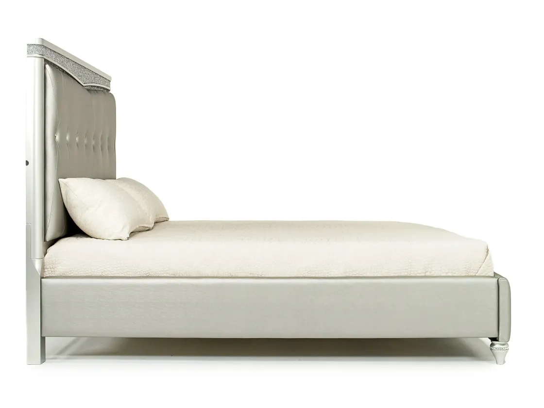 Mor Furniture Glendale Upholstered Bed In Platinum, Queen