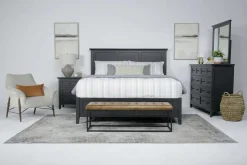 Mor Furniture Grace Panel Bed, Dresser, Mirror & Nightstand In Snowfall, Full