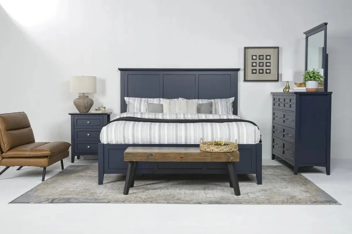 Mor Furniture Grace Panel Bed, Dresser, Mirror & Nightstand In Snowfall, Full