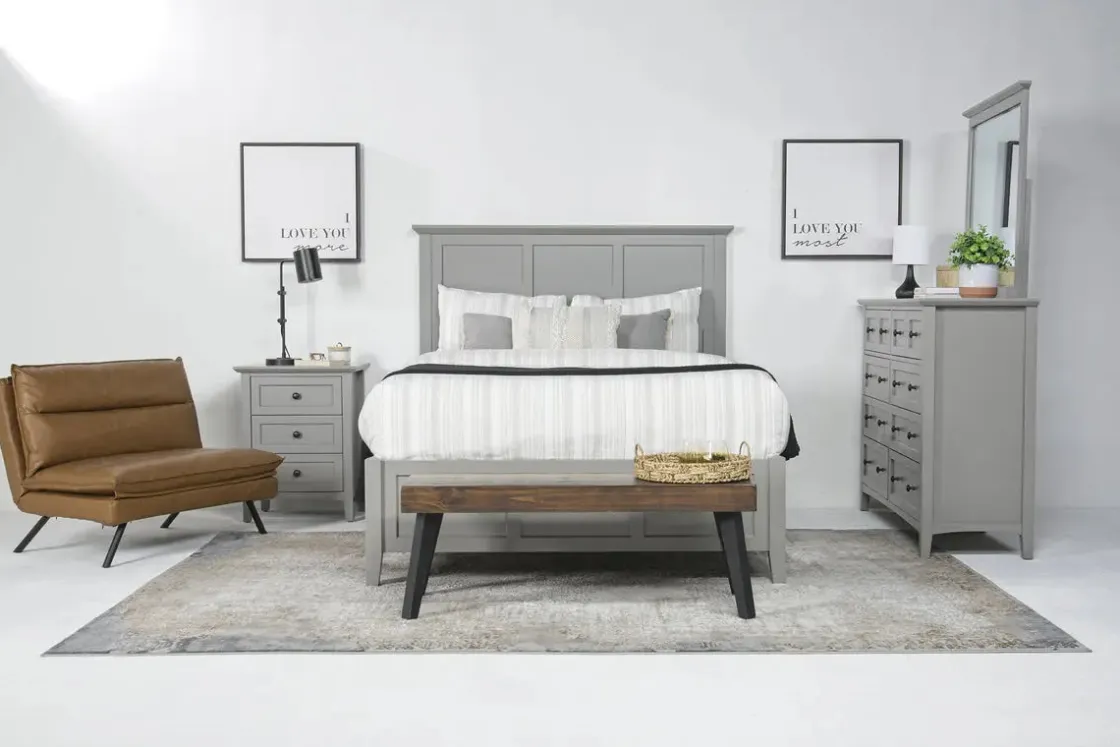 Mor Furniture Grace Panel Bed In Raven, Full