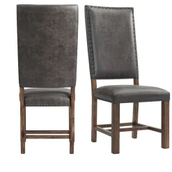 Mor Furniture Gramercy Tufted Tall Back Side Chair In Walnut, Set Of 2