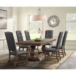 Mor Furniture Gramercy Tufted Tall Back Side Chair In Walnut, Set Of 2