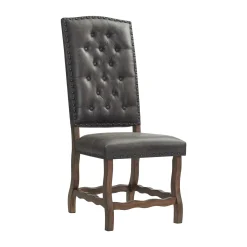 Mor Furniture Gramercy Tufted Tall Back Side Chair In Walnut, Set Of 2