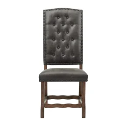Mor Furniture Gramercy Tufted Tall Back Side Chair In Walnut, Set Of 2