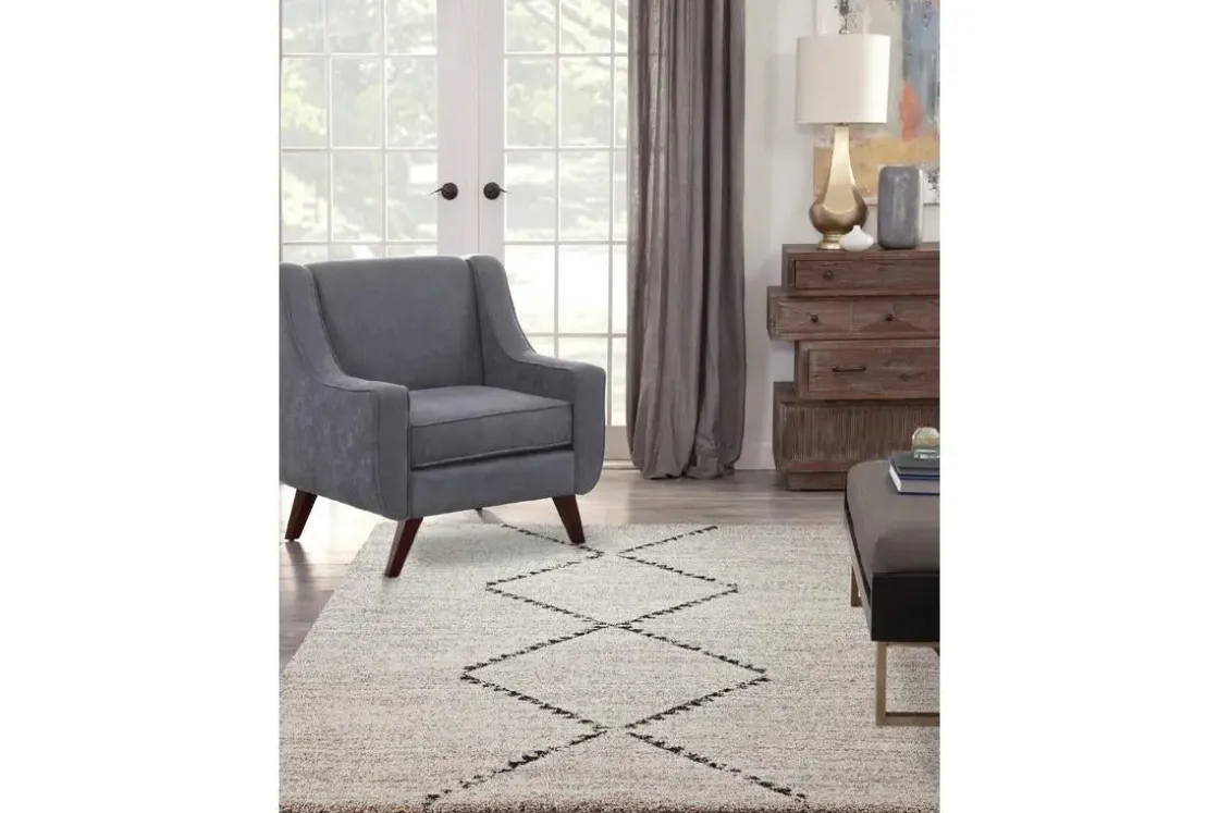 Mor Furniture Granada Oro Rug In Diamond Ivory, 5’ X 8’