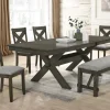 Mor Furniture Gulliver Dining Table, 4 Chairs & Bench In Rustic Brown
