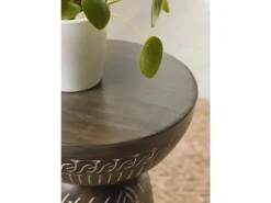 Mor Furniture Hadcher Accent Table In Warm Brown And Cream