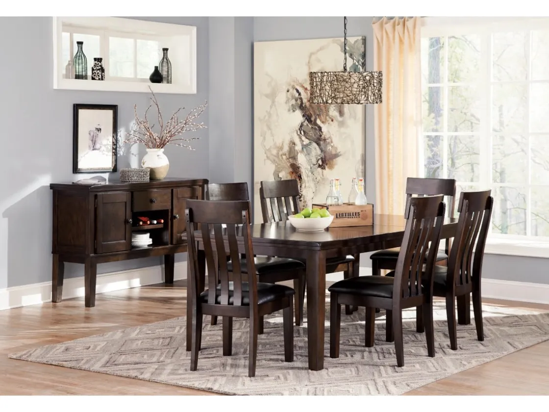 Mor Furniture Haddigan Extendable Dining Table & 6 Chairs In Dark Brown