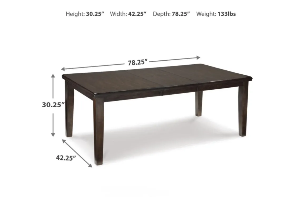 Mor Furniture Haddigan Extendable Dining Table In Dark Brown