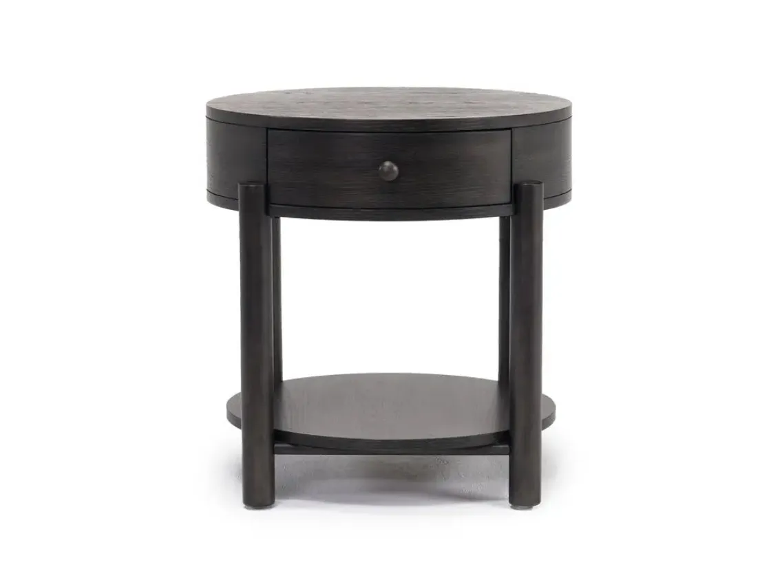 Mor Furniture Hadleigh Triangular End Table In Coffee Bean