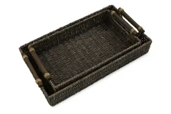 Mor Furniture Halima Tray In Chocolate, Set Of 2