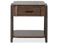 Mor Furniture Hallie Rectangle End Table In Milk Chocolate/Dark Chocolate
