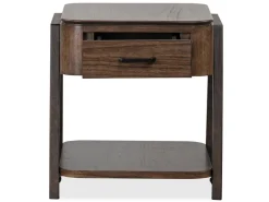 Mor Furniture Hallie Rectangle End Table In Milk Chocolate/Dark Chocolate