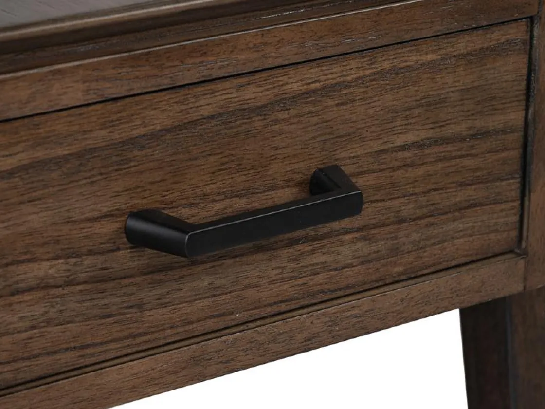 Mor Furniture Hallie Rectangle End Table In Milk Chocolate/Dark Chocolate