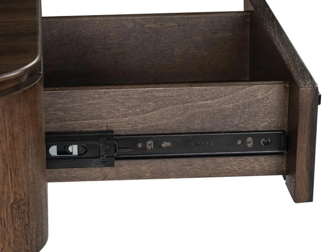 Mor Furniture Hallie Rectangle End Table In Milk Chocolate/Dark Chocolate