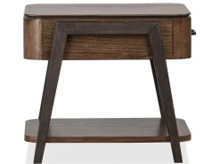 Mor Furniture Hallie Rectangle End Table In Milk Chocolate/Dark Chocolate
