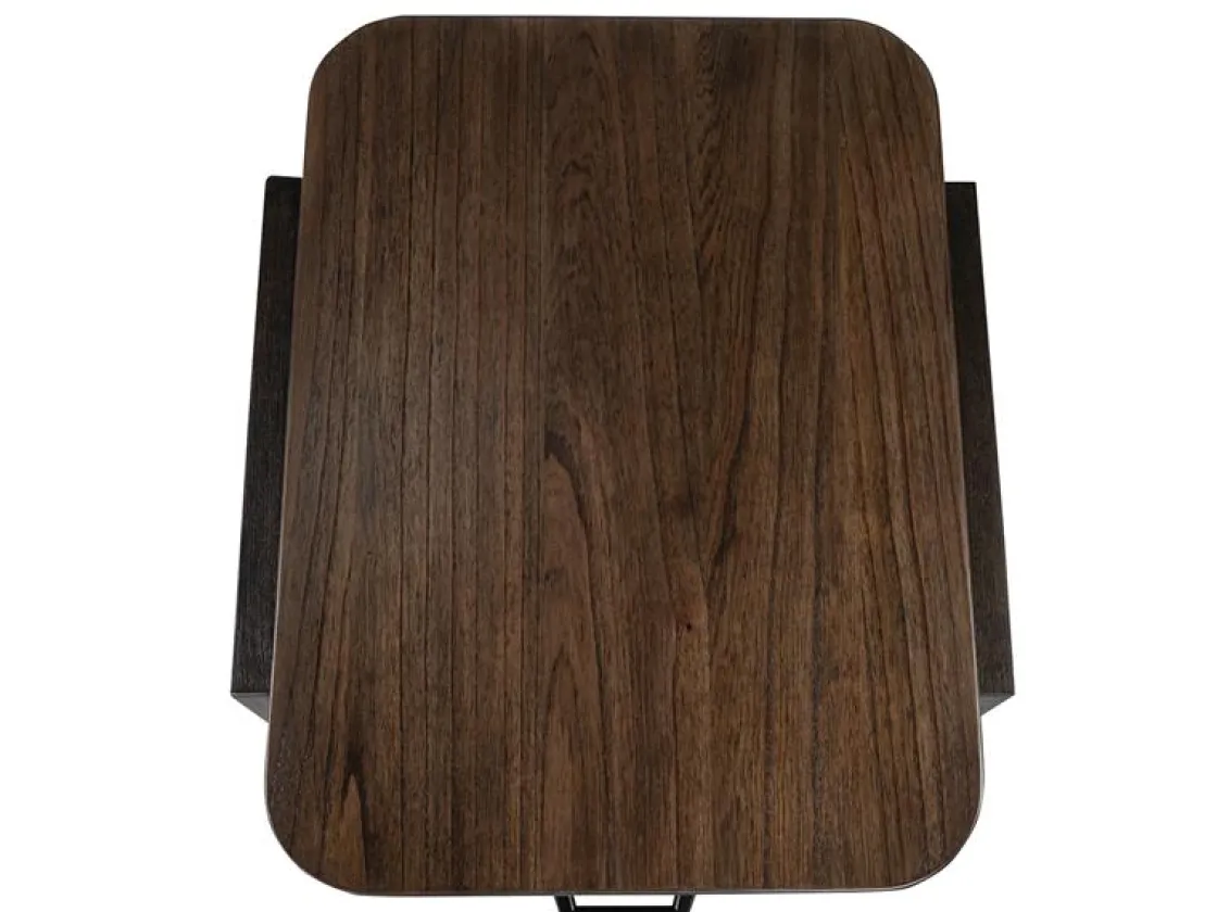 Mor Furniture Hallie Rectangle End Table In Milk Chocolate/Dark Chocolate